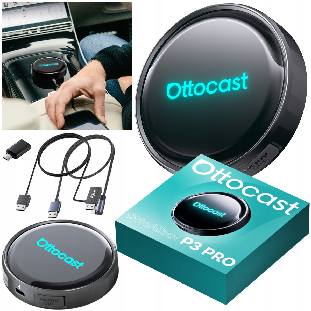Wireless adapter Android Auto CarPLAY OTTOCAST OTTOAIBOX P3 PRO