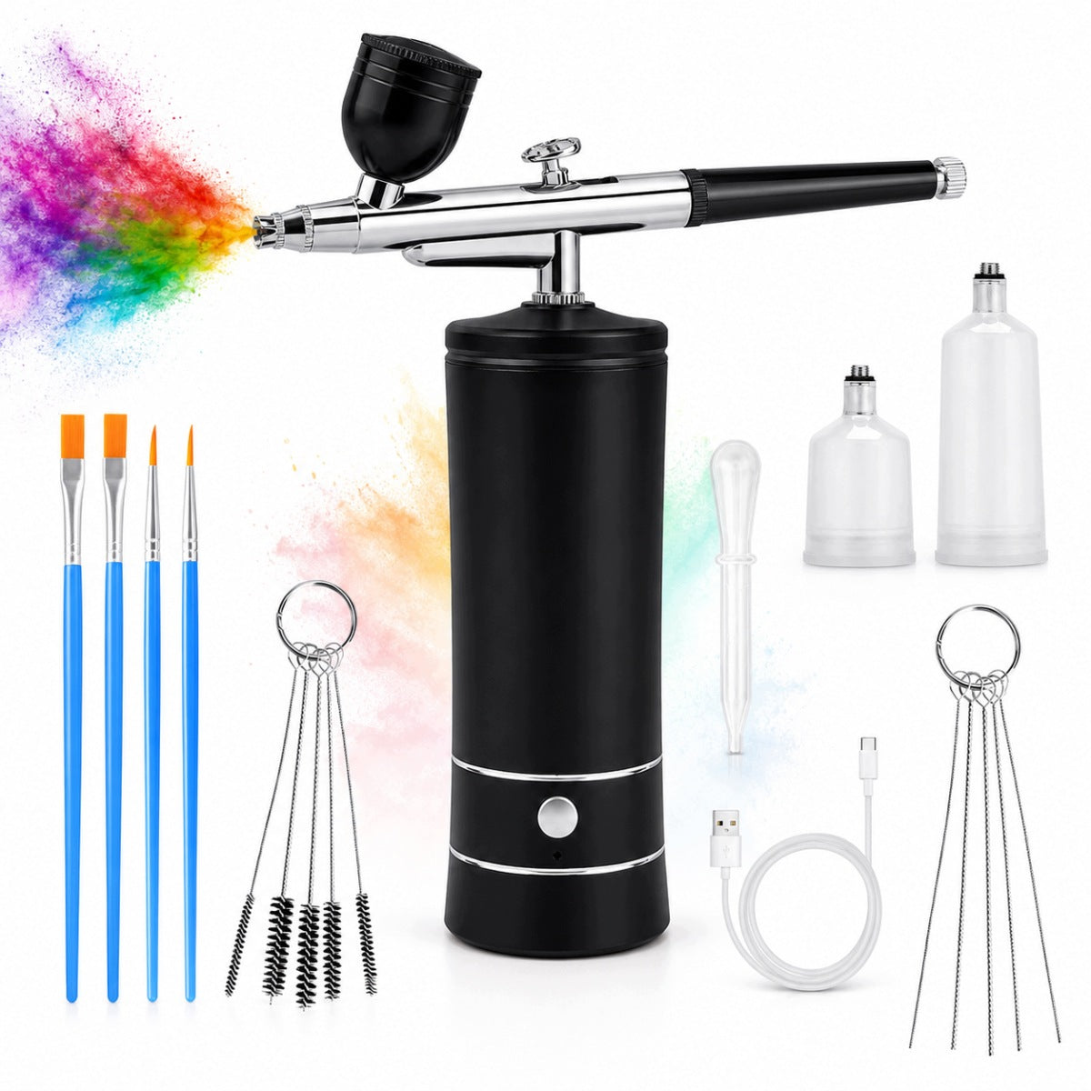 Wireless airbrush set black coloring