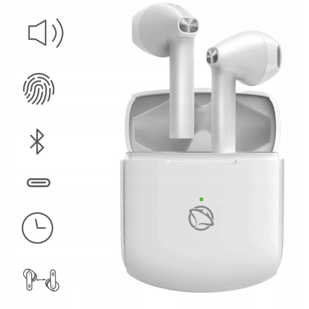Wireless earbuds Manta Rhythm X white TWS microphone 59ms Manufacturer code Słuchawki bezprzewodowe douszne MTWS010W