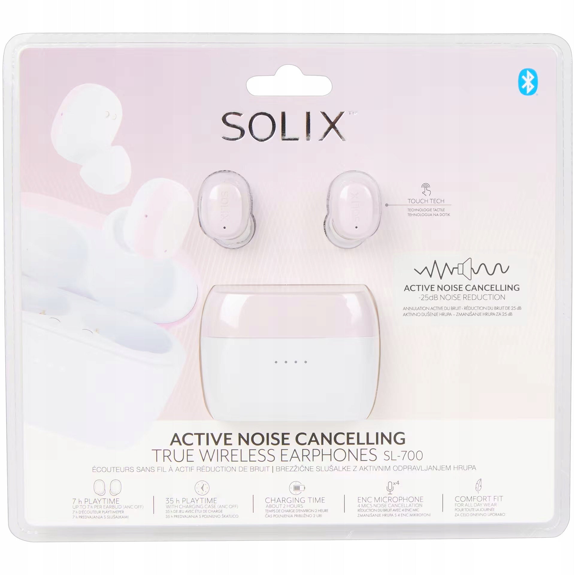 Wireless headphones Solix SL-700 ANC TWS Bluetooth 6.0 ENC Manufacturer code SL-700 ANC GRAY