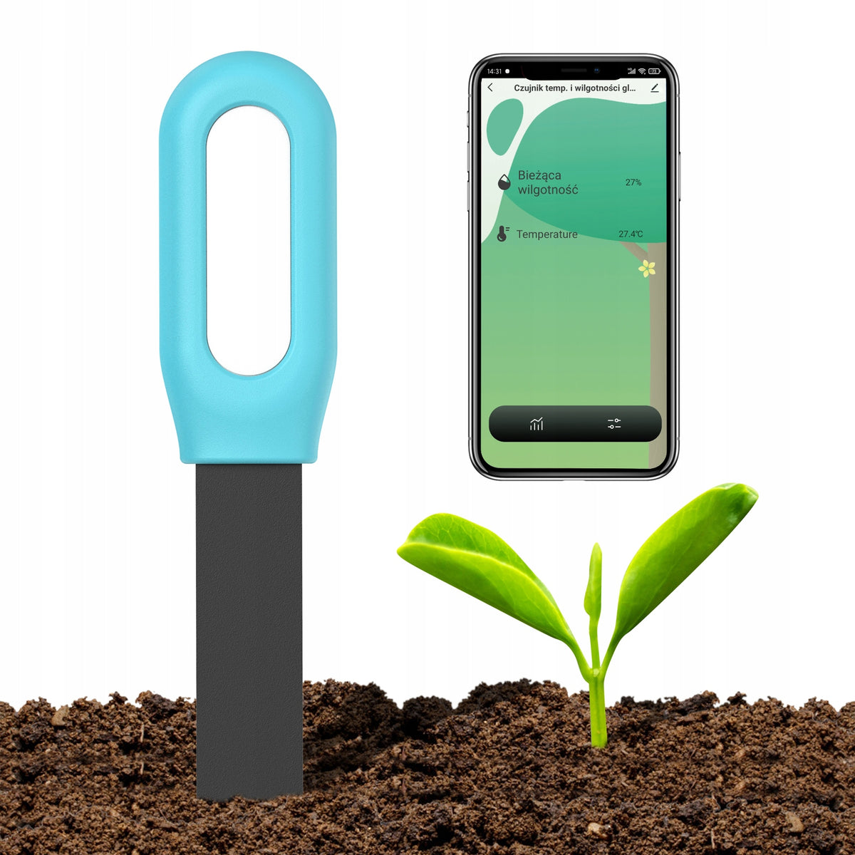 Wireless soil temperature and humidity sensor ZigBee pot