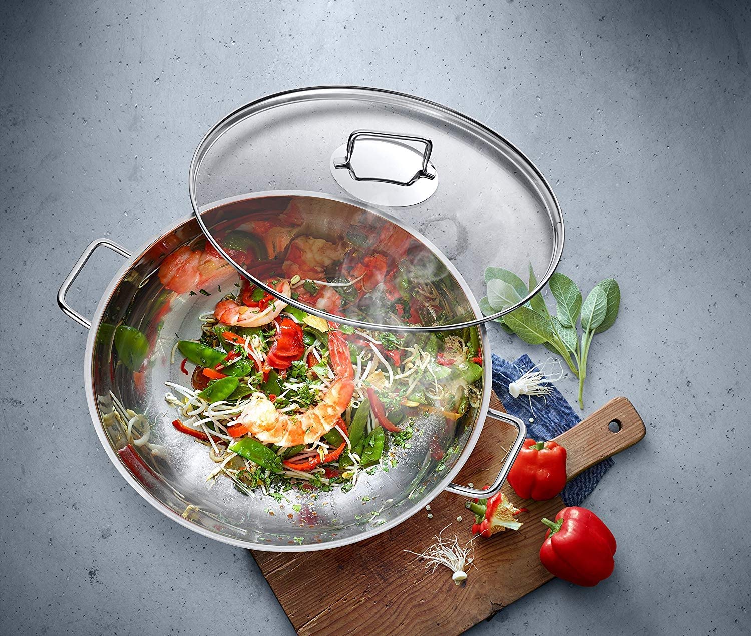Wmf Macao Wok 2-piece, wok pan 36 cm with Brand WMF