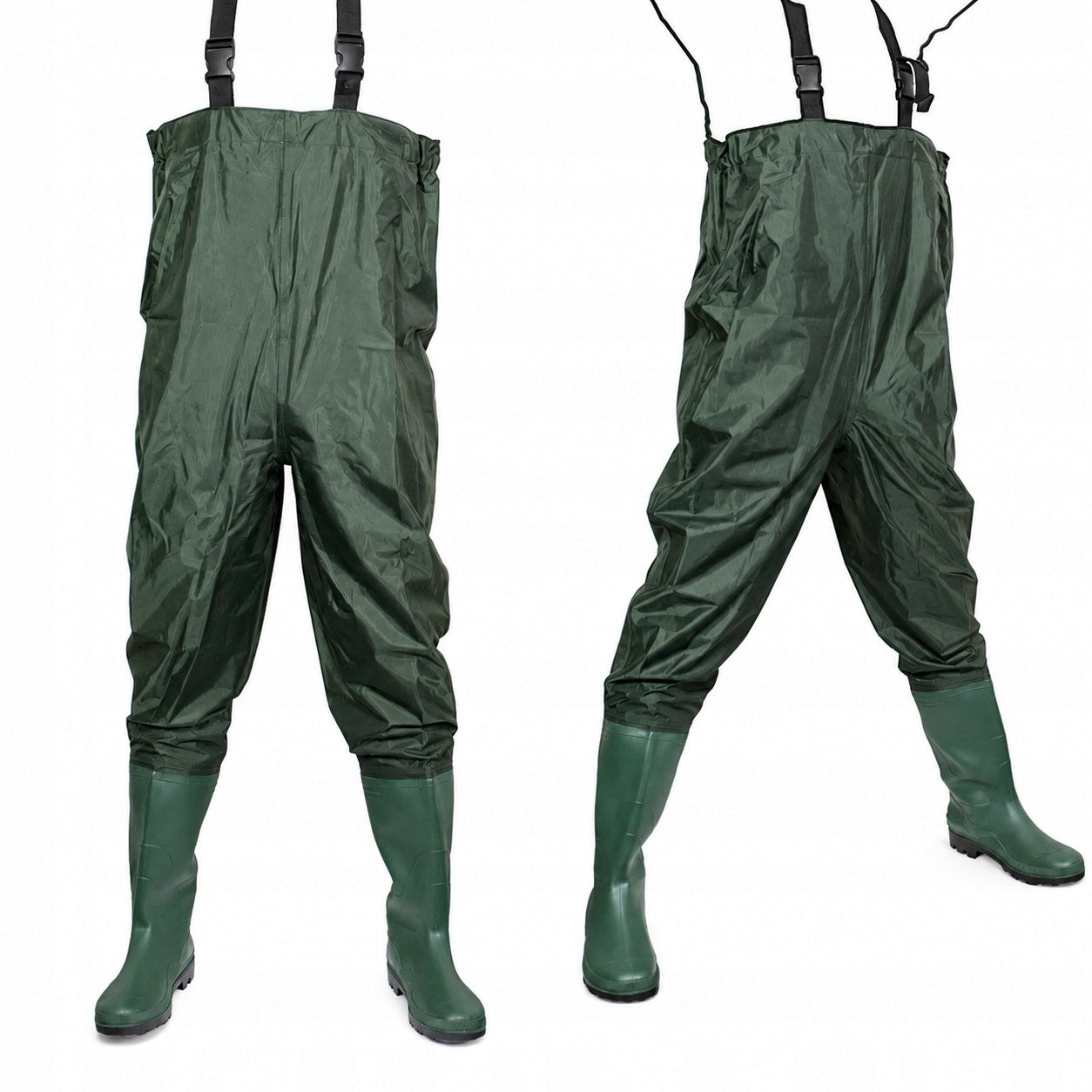 Wodery Green Fishing Water Size 47 BITUXX Wellington Boots + Harness