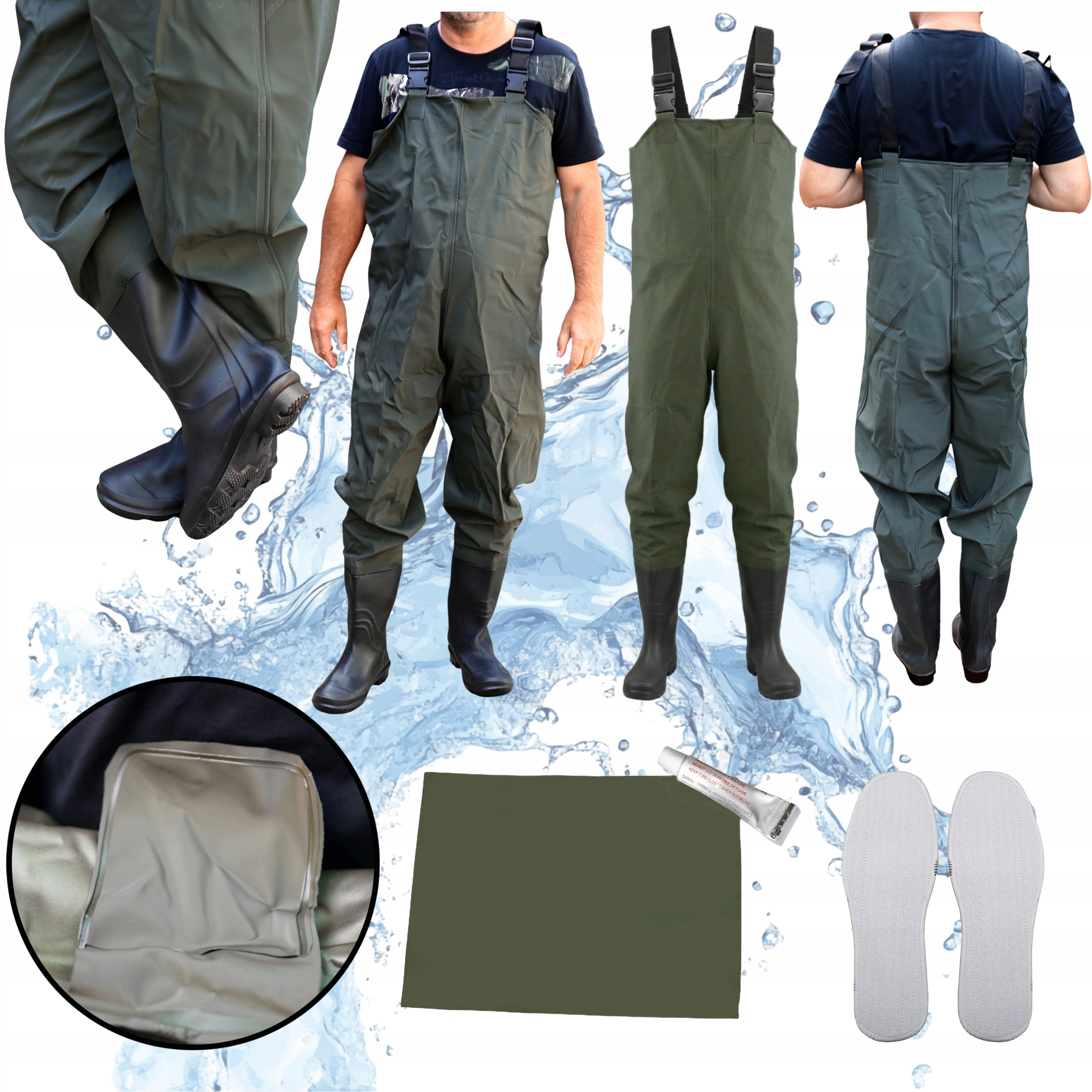 Wodery Proffesional Fishing Bottoms Strong, Insoles, Harness - 42