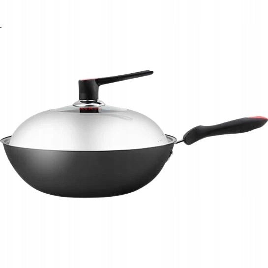 Wok CAST IRON large deep frying pan 30cm COOKER KING induction electric gas Brand no brand