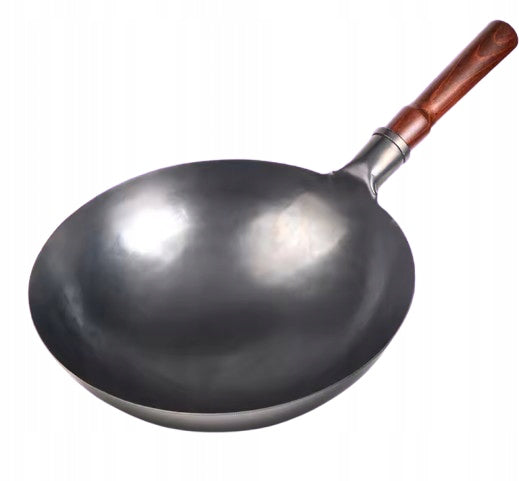 Wok Forged 30cm High Carbon Steel Gas Pan Asian Wok Burnt.
