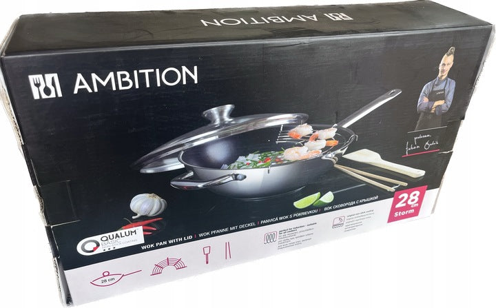 Wok Pan with Lid Ambition Storm 28cm Manufacturer code BK0372