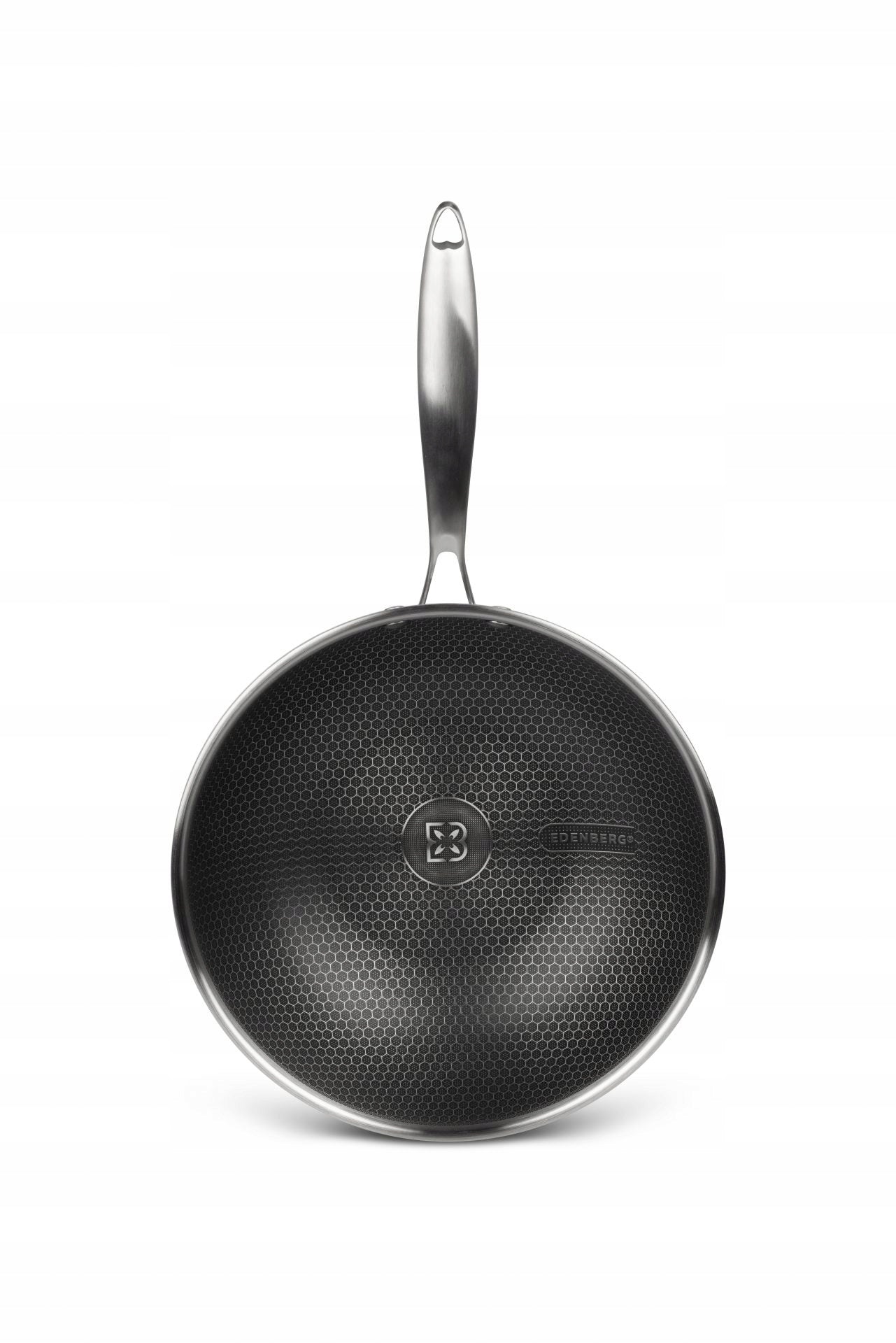 Wok STAINLESS STEEL NON-STICK HONEYCOMB Edenberg WOK WITH LID 30cm Manufacturer code PATELNIA WOK Z POKRYWĄ PLASTER MIODU 30cm