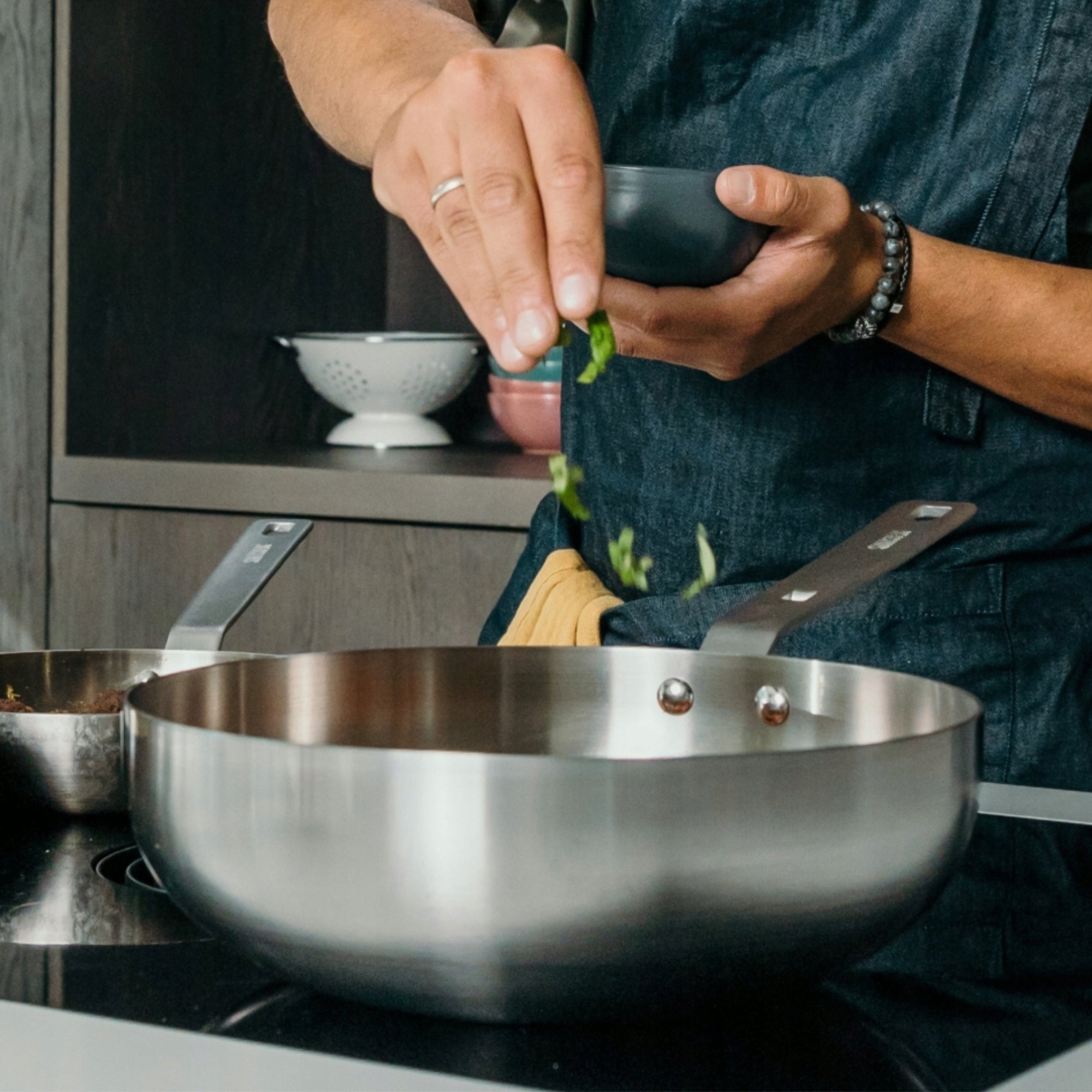 Wok steel Skottsberg 28 cm tri-ply stainless steel induction frying pan PRO Packaging status original