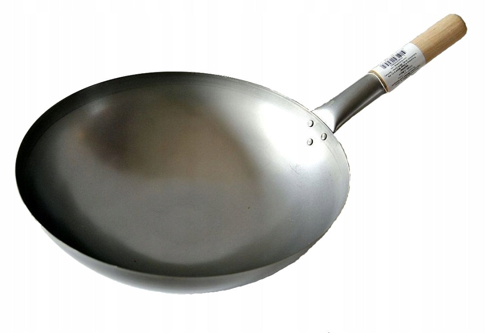 Wok tin bottom rounded diameter 35cm Brand Jade Temple