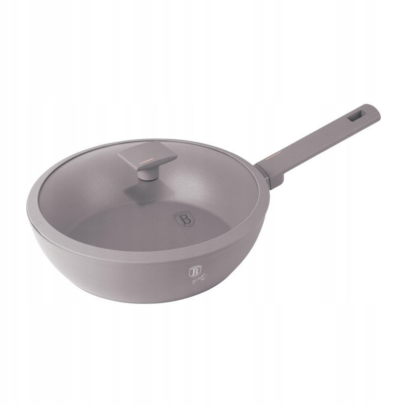 Wok with lid BH-8092 BerlingerHaus Taupe Collection 24 cm titanium