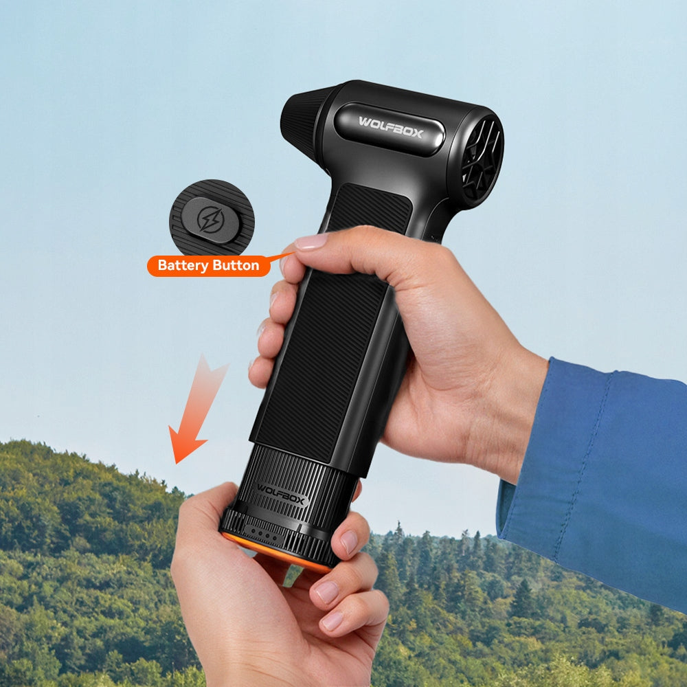 Wolfbox DF200 Dmuchawa do Liści 2xAKU Zestaw z Etui Mocna do Auta i Ogrodu Output 2 m3/min
