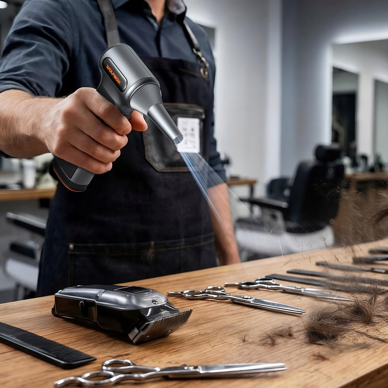 Wolfbox MF200 Dmuchawa do Liści 2xAKU Zestaw z Etui Mocna do Auta i Ogrodu Brand WOLFBOX