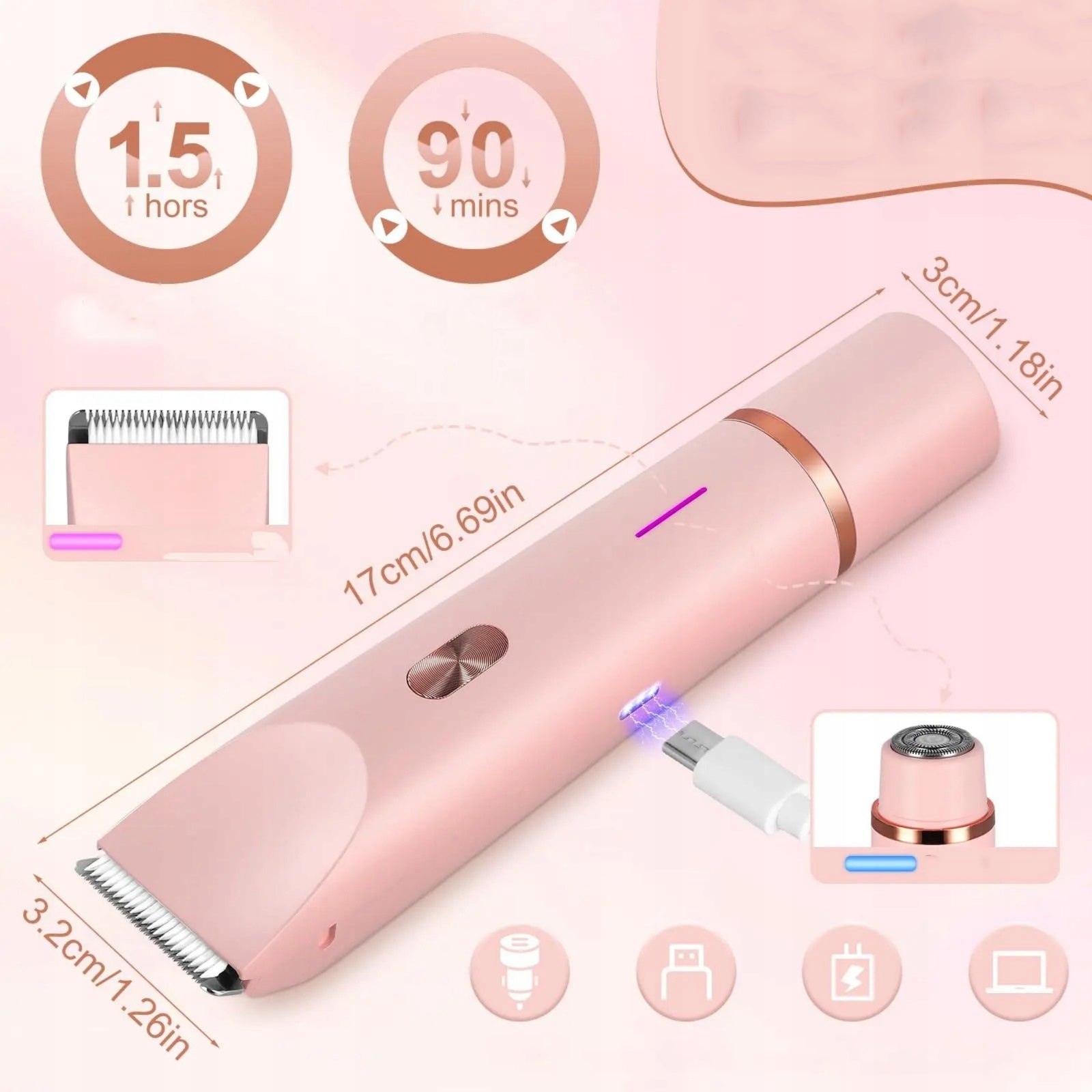 Women's Shaver, 2 in 1 Bikini Trimmer for Women with IPX7 Water Resistance Brand no brand