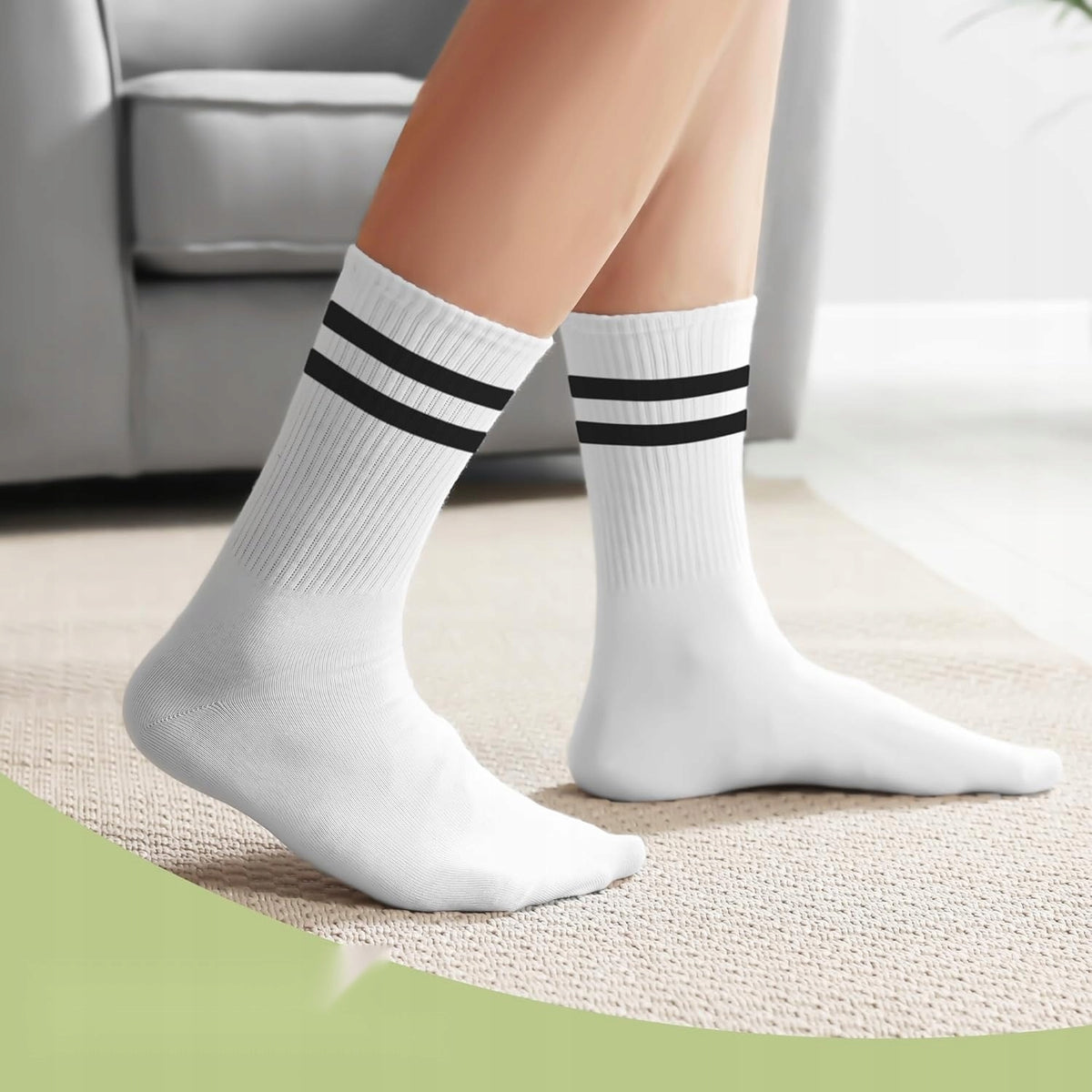 Women's Socks 6 Pairs White Cotton Breathable Soft High Comfortable Brand no brand