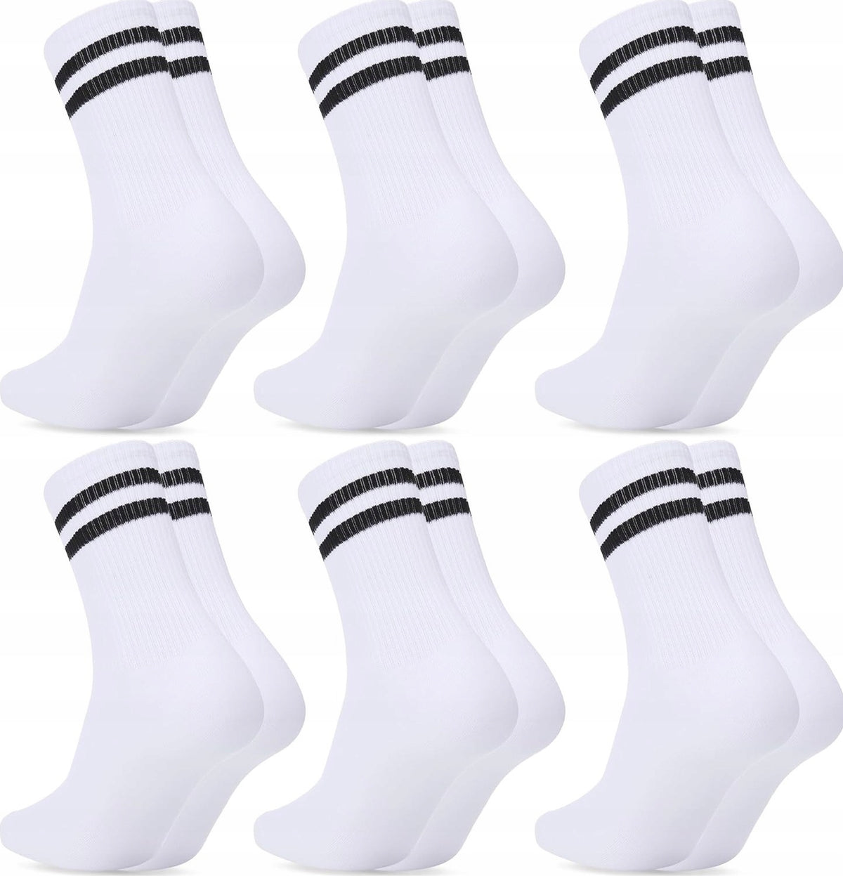 Women's Socks 6 Pairs White Cotton Breathable Soft High Comfortable