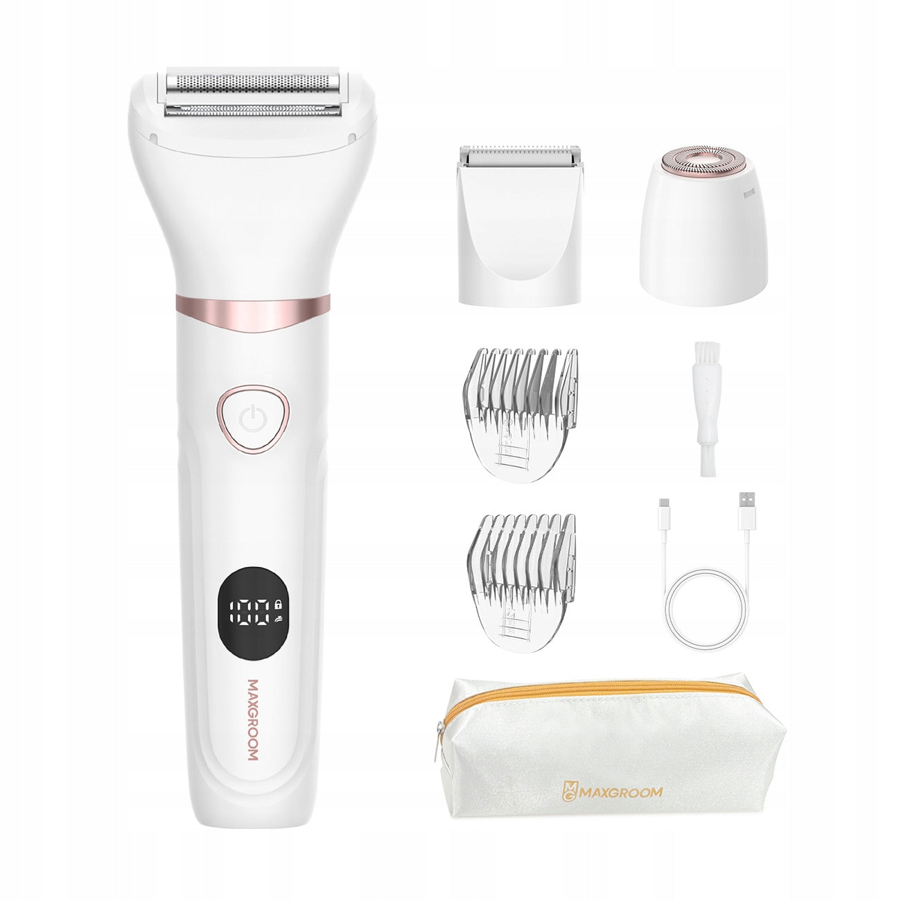 Women's Trimmer MAXGROOM M-105 3in1 for body and face - white Type head