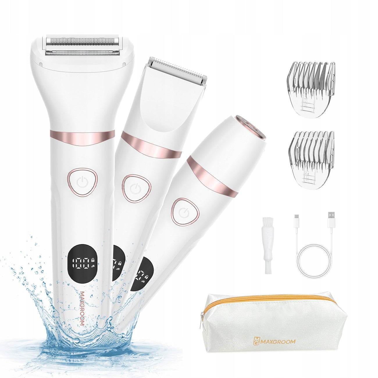 Women's Trimmer MAXGROOM M-105 3in1 for body and face - white