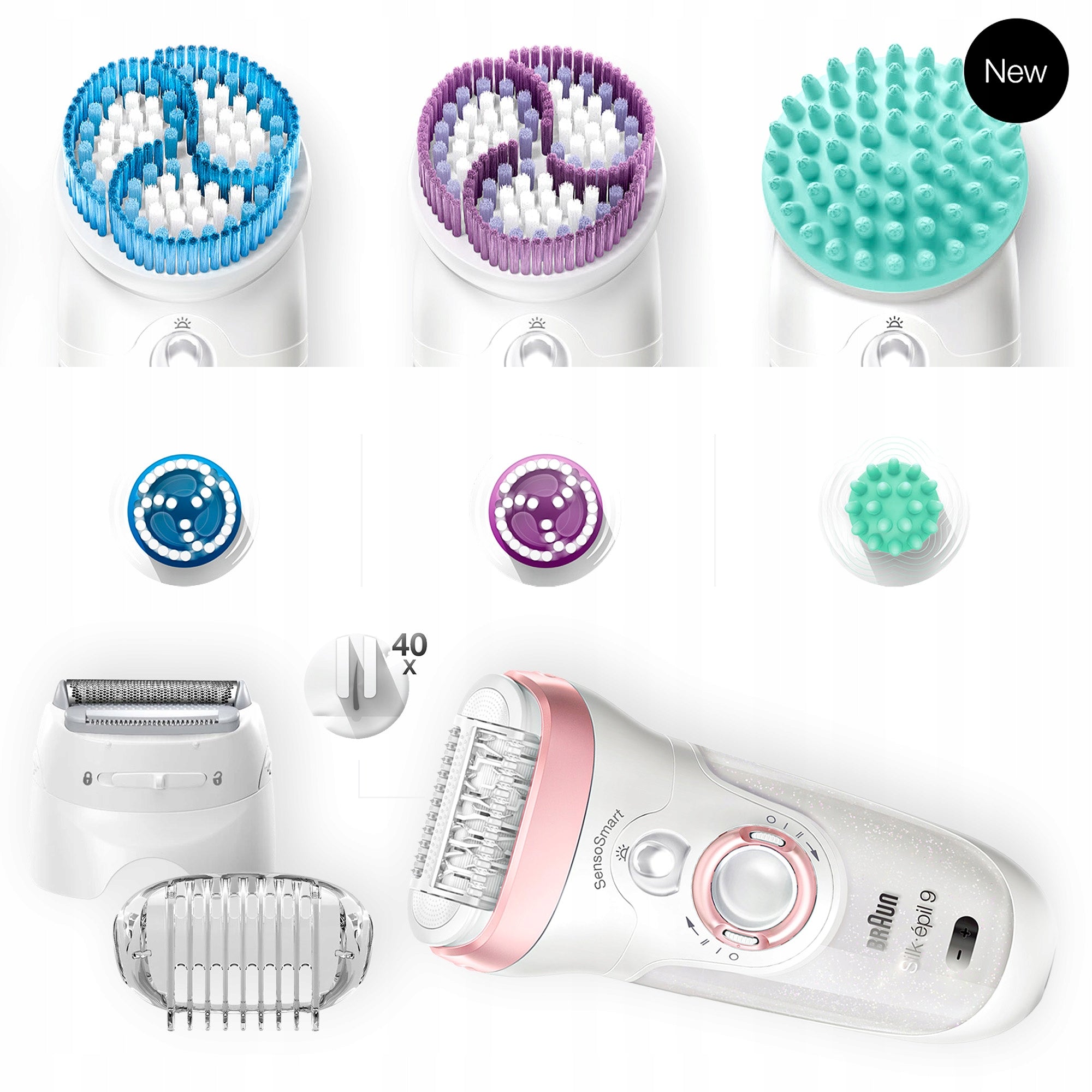 Women's epilator BRAUN Silk-epil 9 + Shaver Trimmer SkinSpa – Extreme Pack Packaging status original