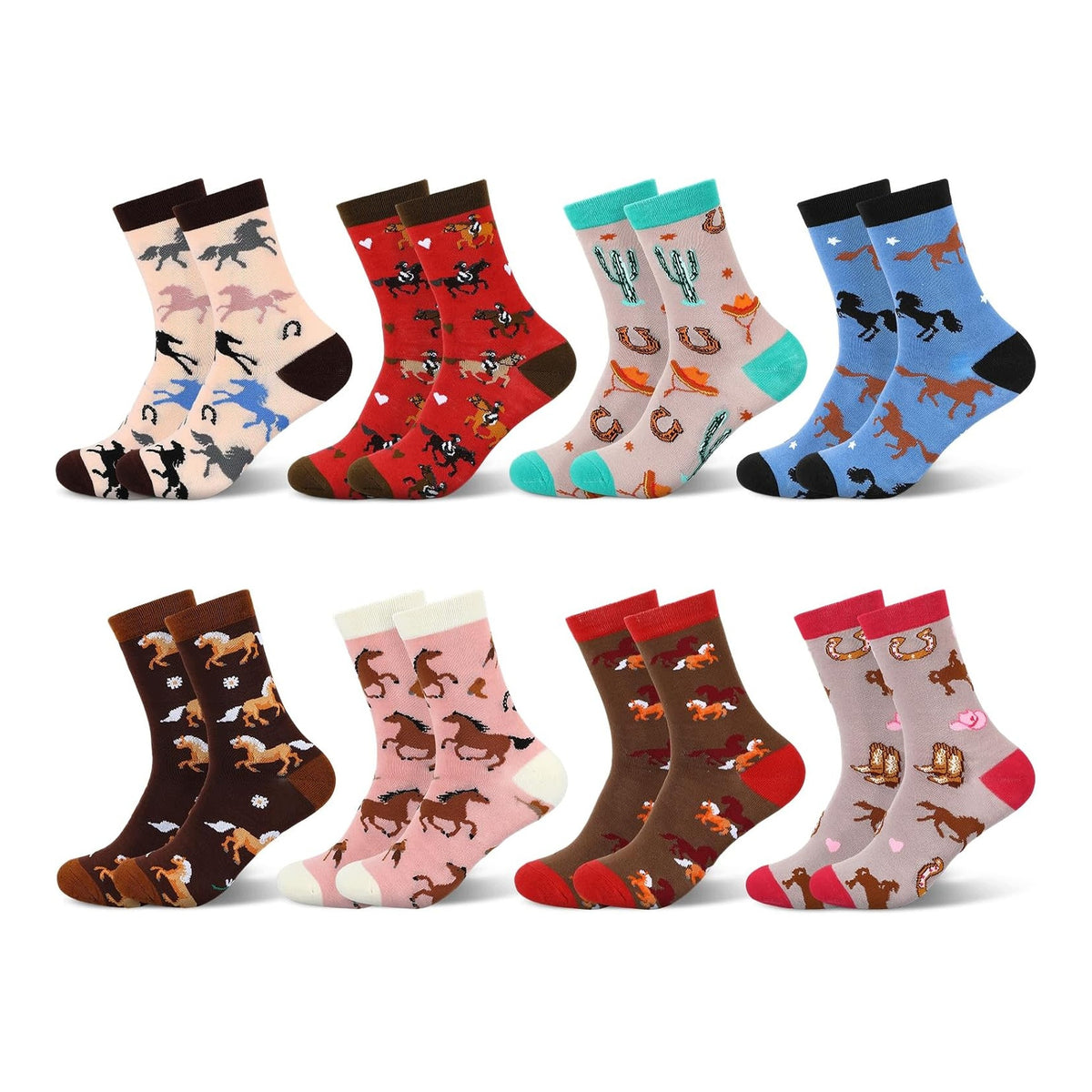 Women's sports socks for Christmas horse lovers 35-42