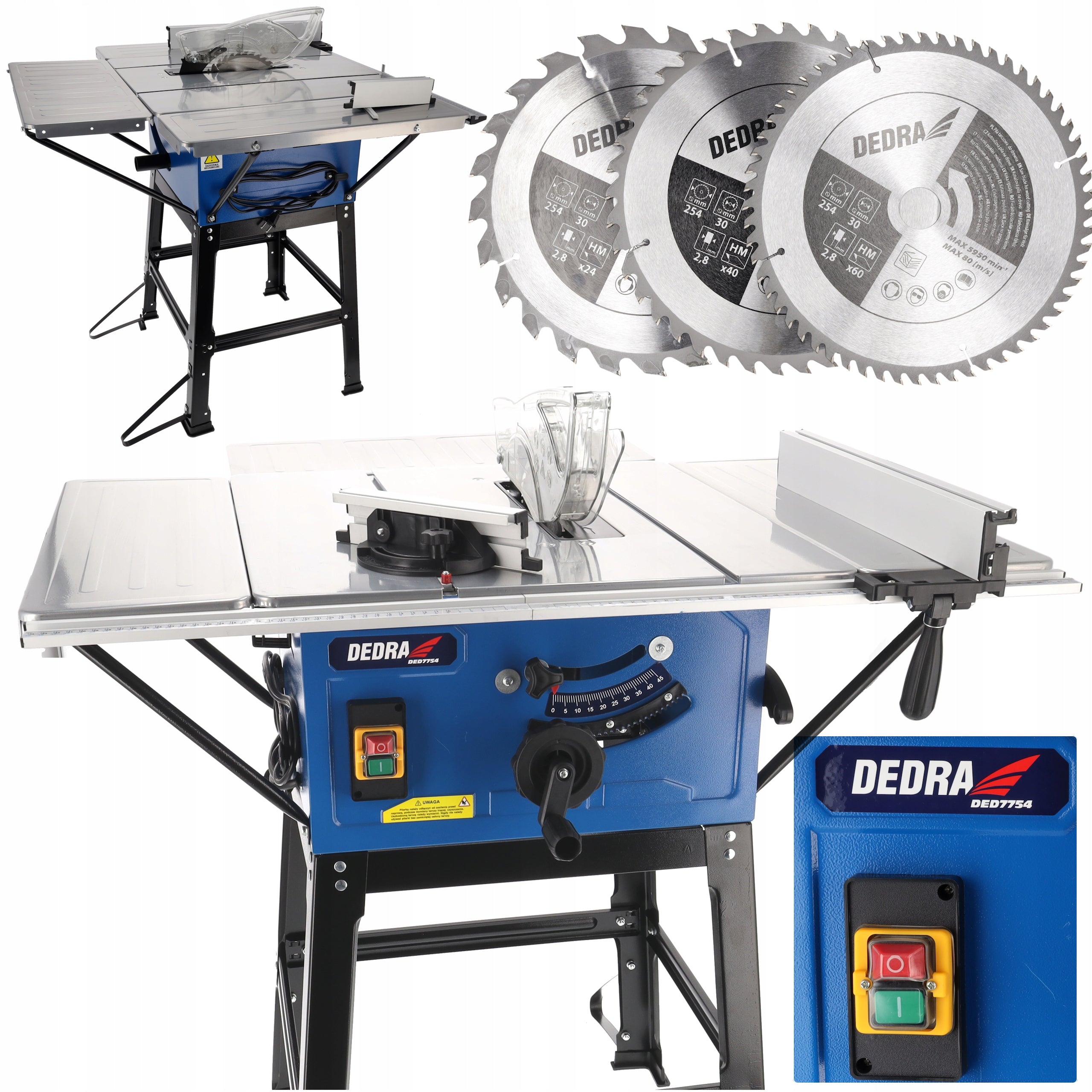 Wood Saw DEDRA Table Cutter Krajzega Circular Saw 3 Discs