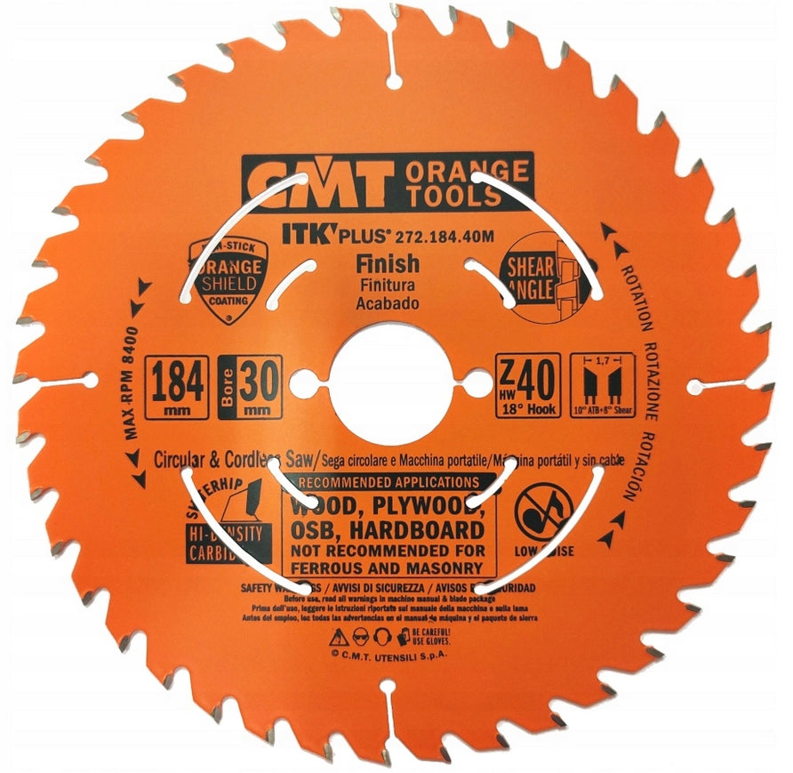 Wood disc 184x30mm 40Z CMT 272.184.40M