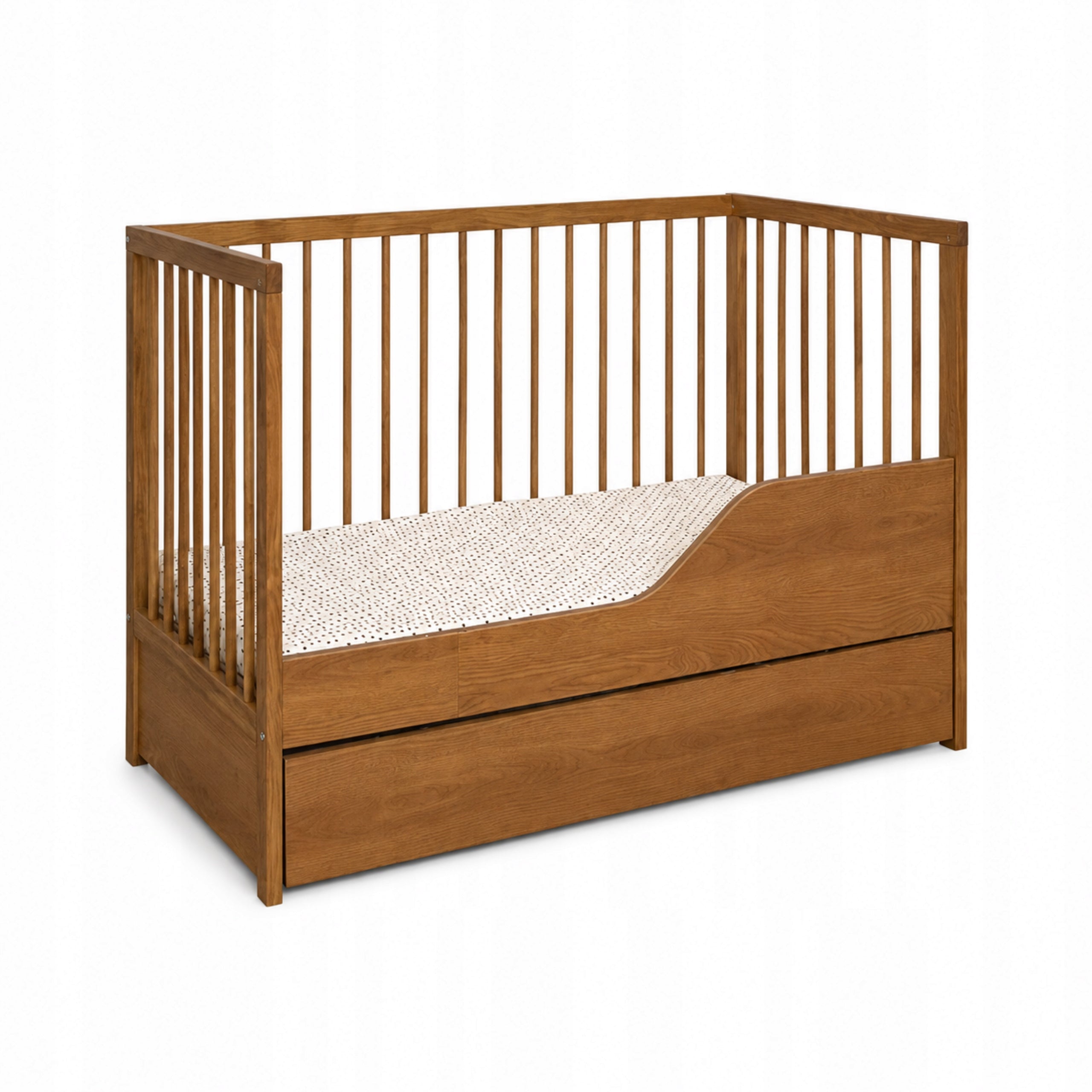 Wooden Baby Crib with Drawer and Barrier 2in1 - 120x60 cm Dodi Packaging status original