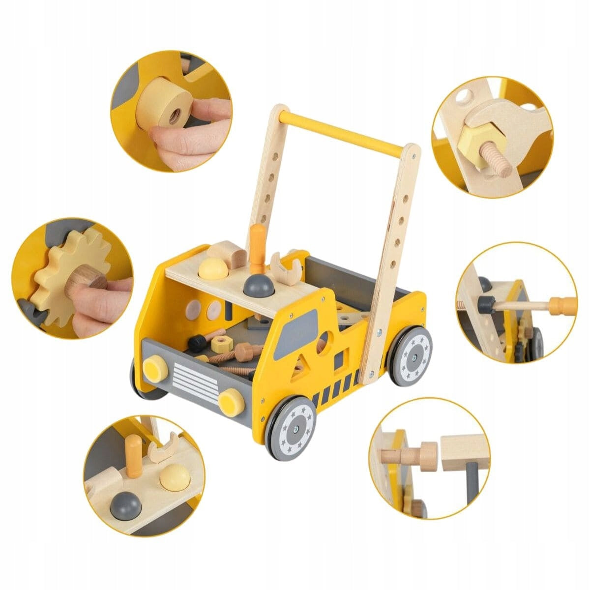Wooden Baby Walker 2 in 1 Montessori Tool Toy Bulldozer Kid's age 3+ years