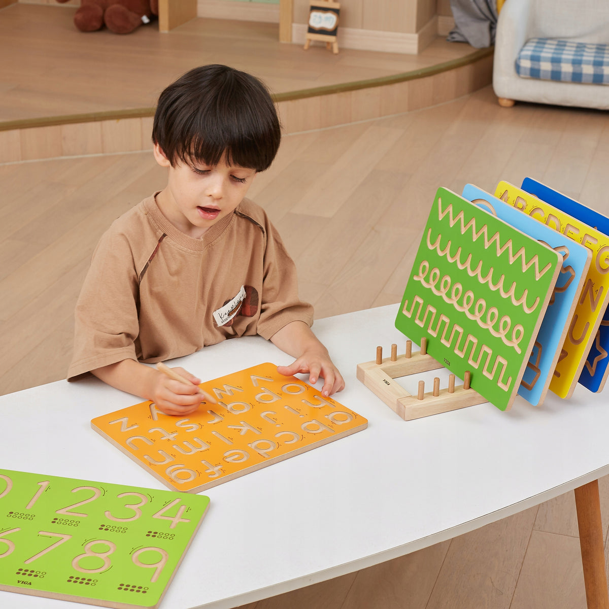 Wooden Board Graphomotor Scarves Learning to Write Pattern Kid's age 3+ years