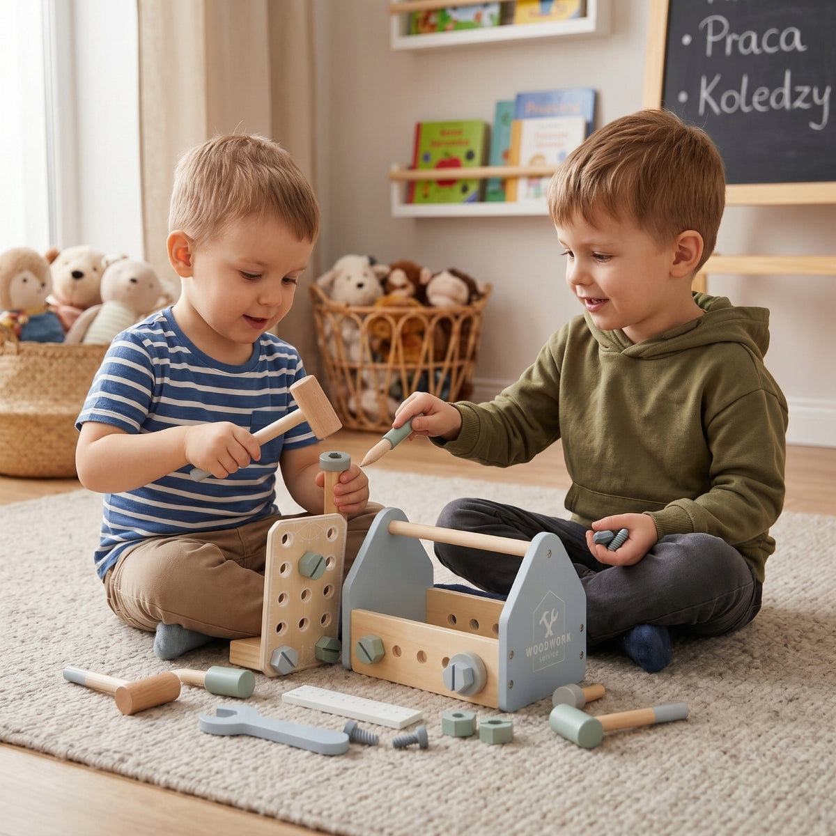 Wooden Box with Tools for Children DIY Set 27 el. Packaging status original