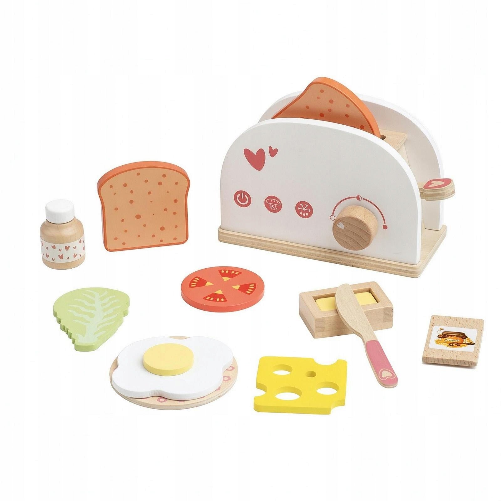 Wooden Bread Maker Toy Compact Tabletop Bread Maker Toy Rounded Edges White
