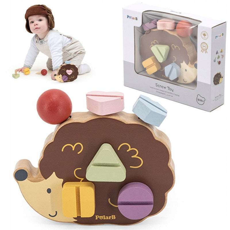 Wooden Building Blocks Hedgehog Screws for Twisting 18m VIGA