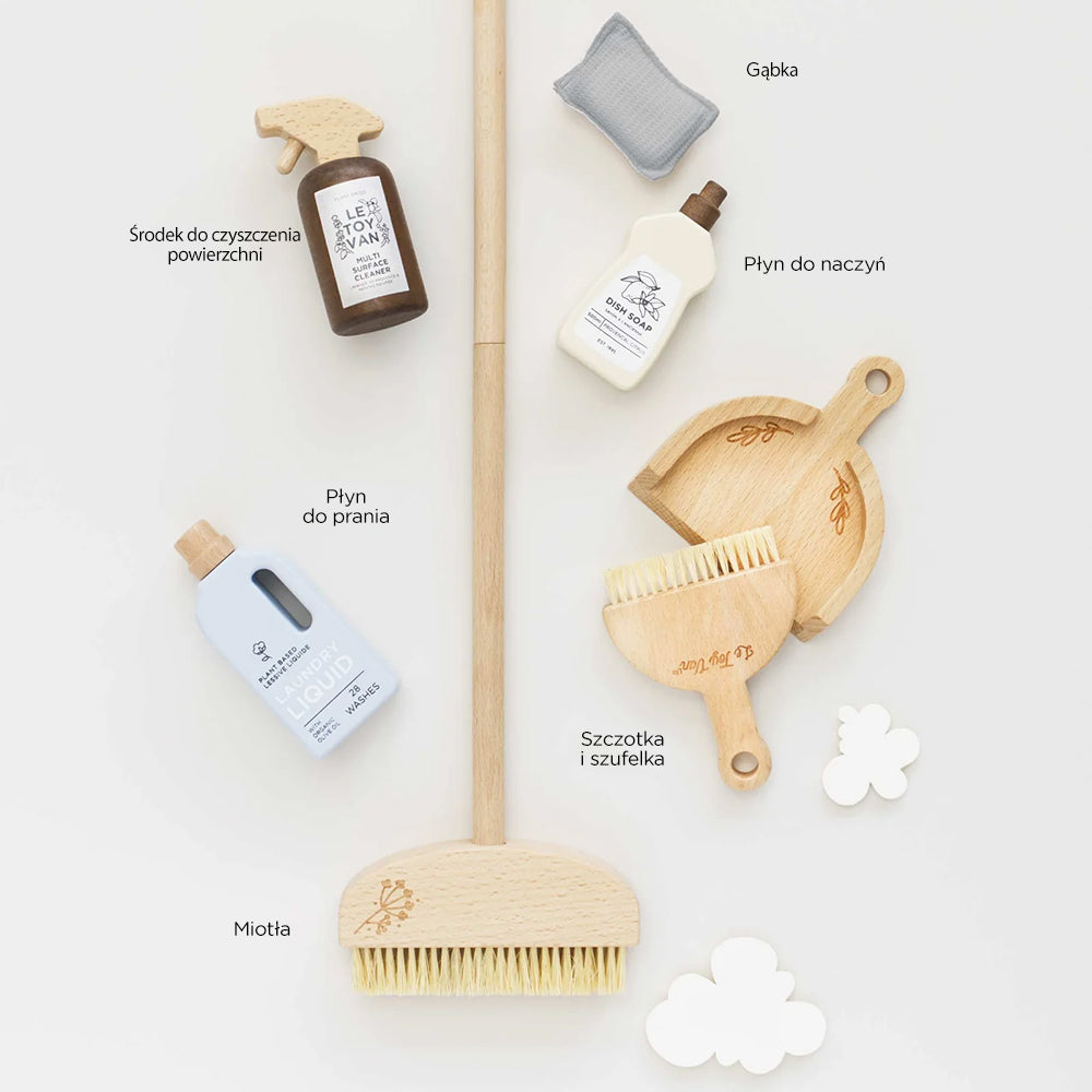 Wooden Cleaning Kit Kids Toy Role Playing Le Toy Van Kid's age 3+ years