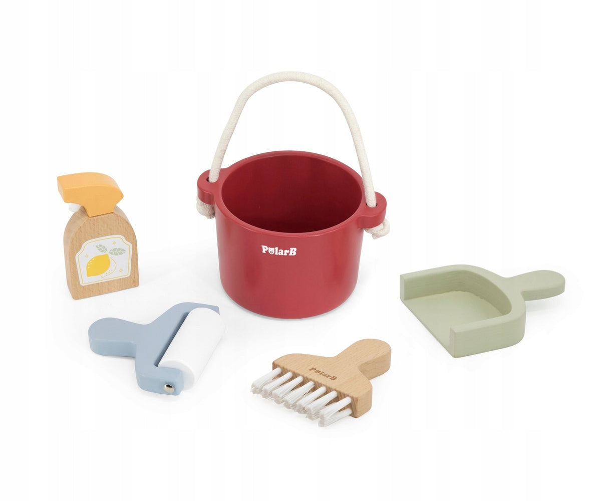 Wooden Cleaning Kit with Bucket for Kids Developmental Toys Brand Viga