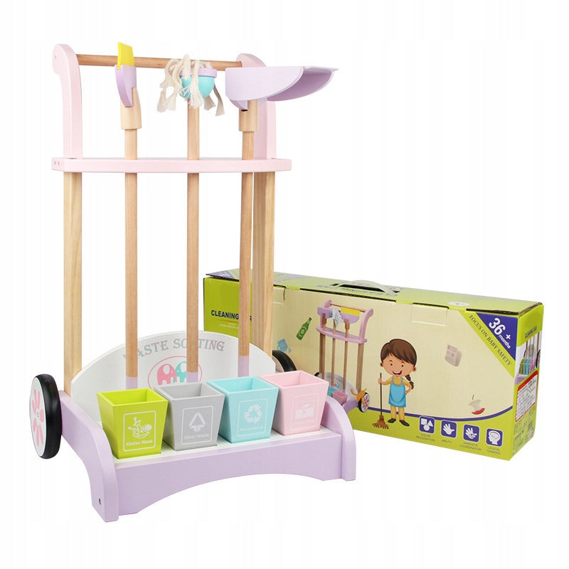 Wooden Cleaning Set MOP broom 809 Batteries included no