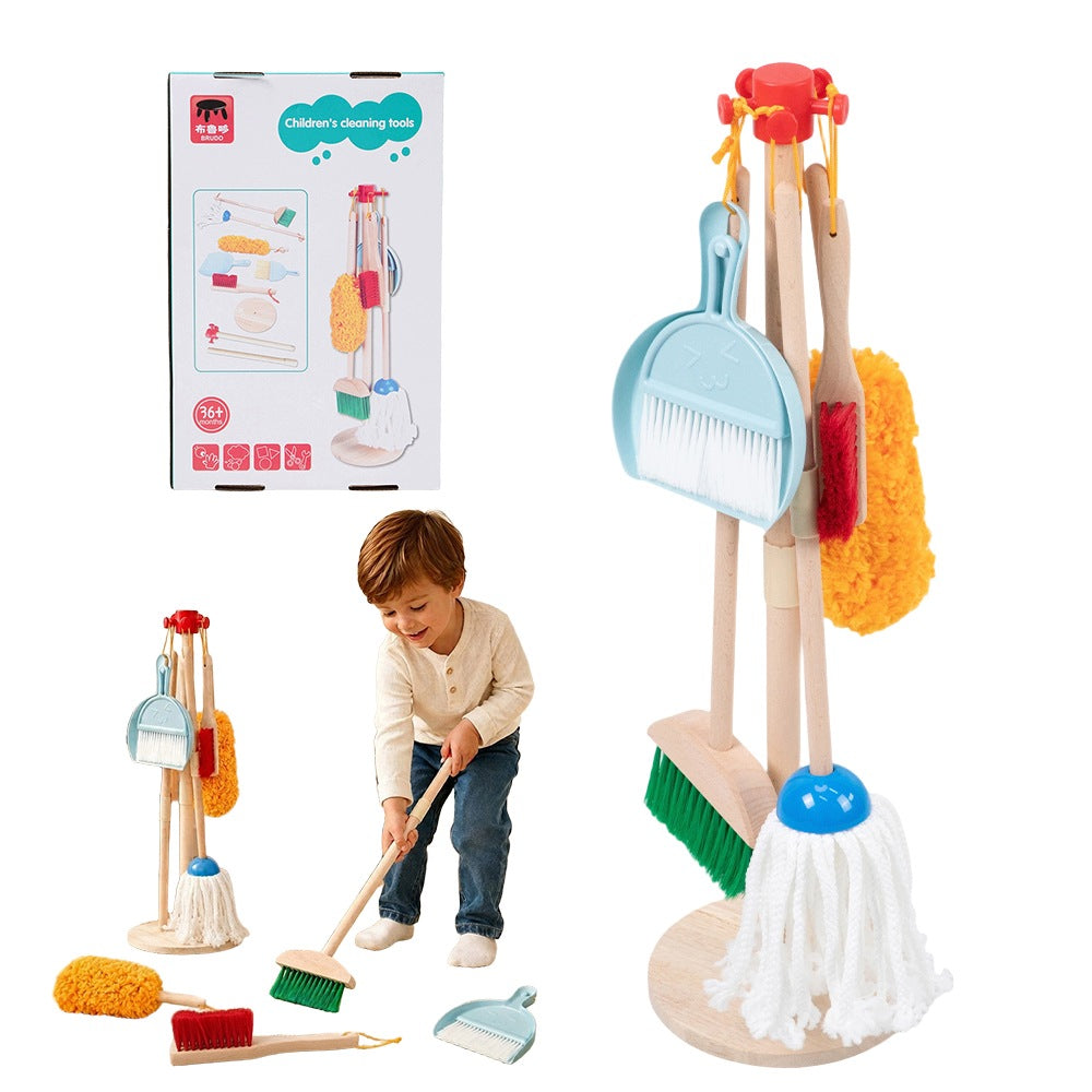 Wooden Cleaning Trolley Set Wooden Cleaning Xxl For Kids Brand no brand