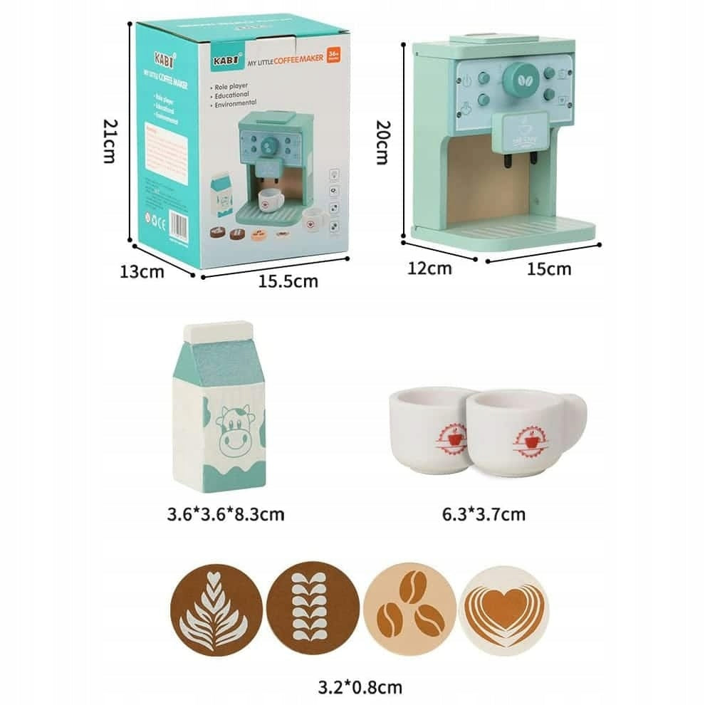 Wooden Coffee Maker for Children Akcesoria Kitchen Small Barista Packaging status original