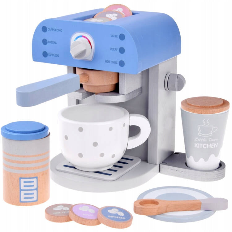 Wooden Coffee Maker for Children, Cup, Kitchen Accessories, Toy
