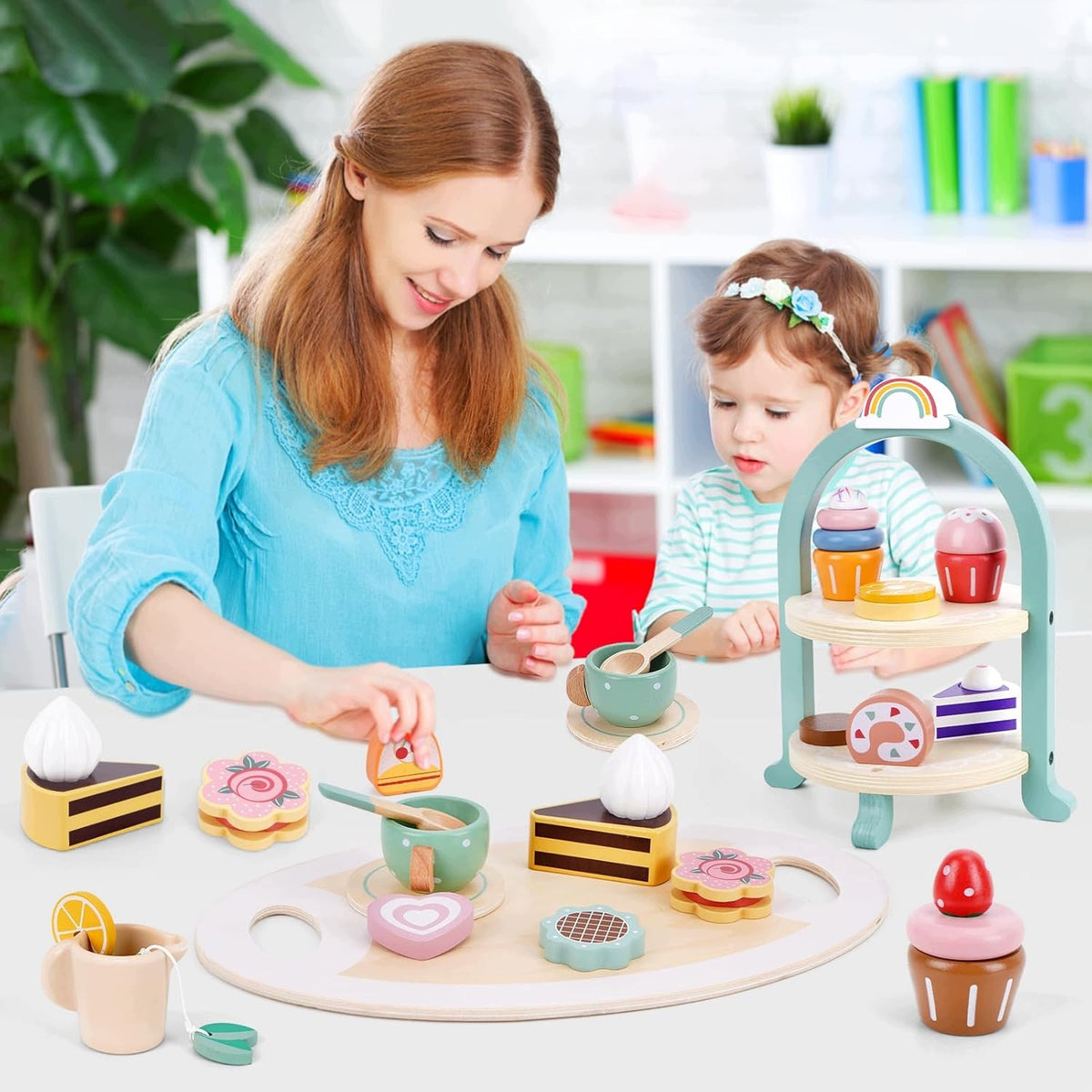 Wooden Confectionery Tea Set for Kids Coffee Service Biscuit Tray Manufacturer code 590572118088632525