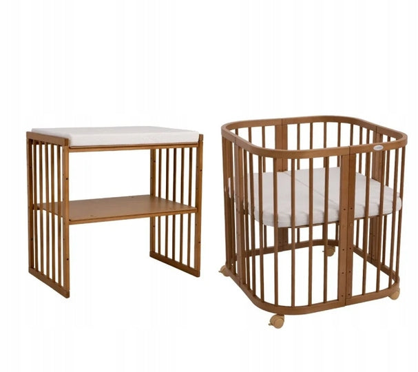 Wooden Crib with CRADLE 7in1 with Mattress - Vintage Manufacturer code 1