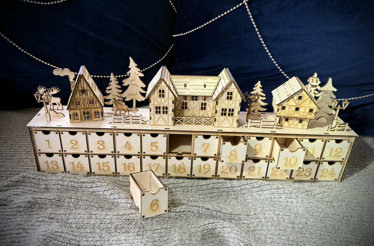 Wooden DIY Advent Calendar – Winter Village | Cutouts Brand no brand