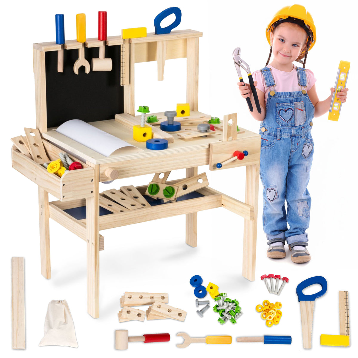 Wooden DIY Set Workshop XXL - 75 elements