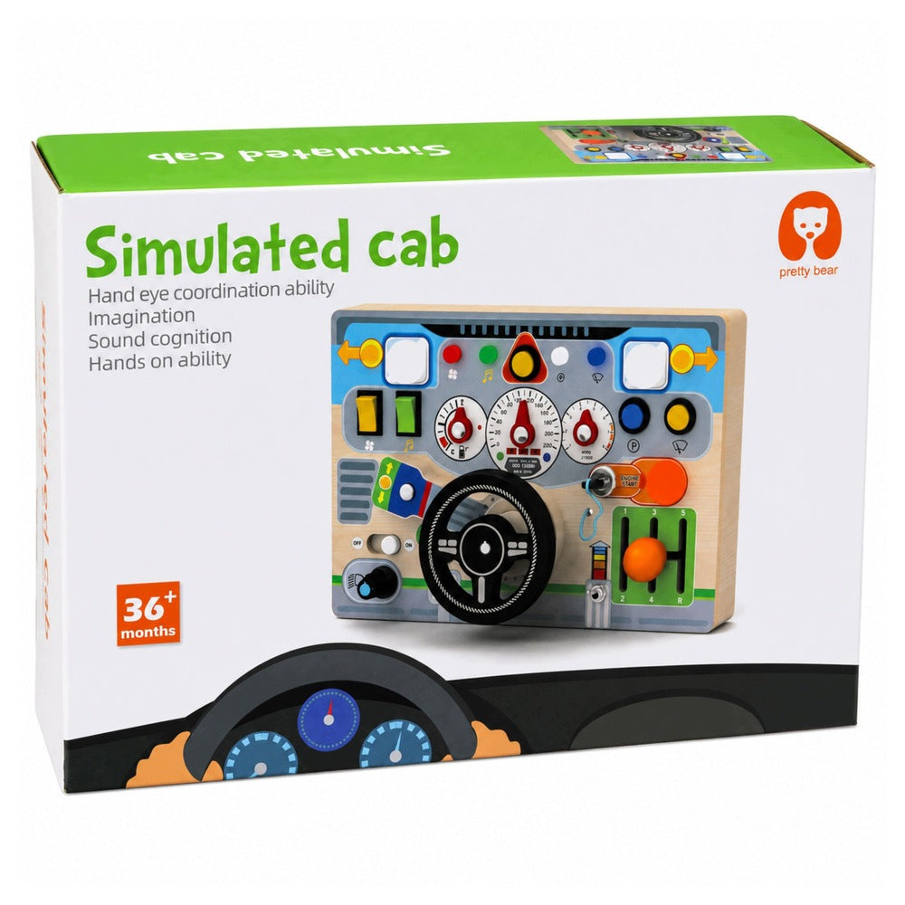 Wooden Educational Board Manipulative Steering Wheel Light Sounds Brand LEAN Toys