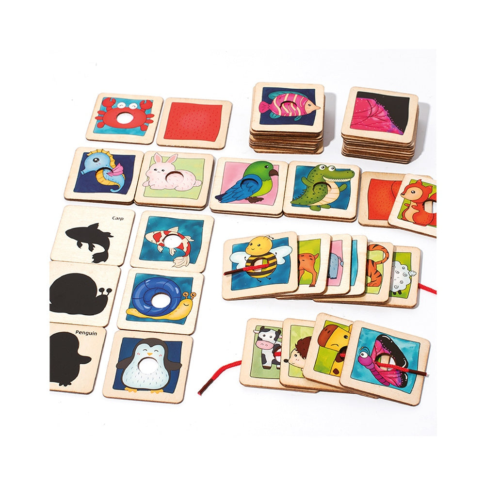 Wooden Educational Puzzle Colors and Shadows Askato Animals 2+ Brand Askato