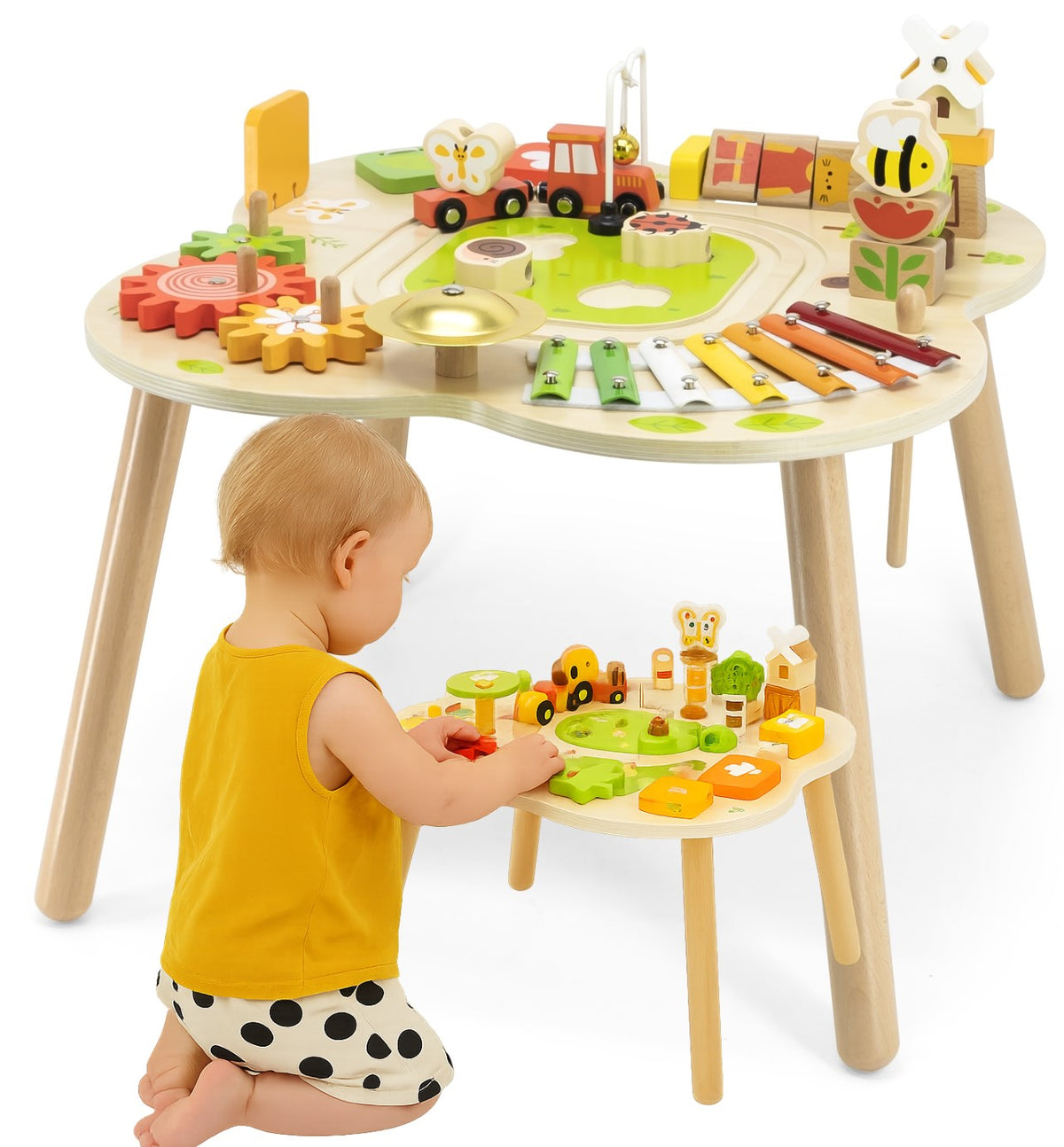Wooden Educational Table Developmental Toy for 1 2 3 Year Old