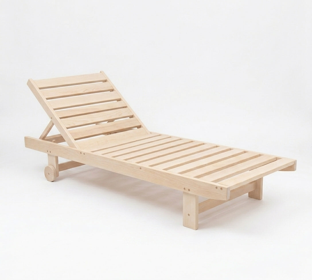 Wooden Garden Sun Lounger XD Natural Adjustable