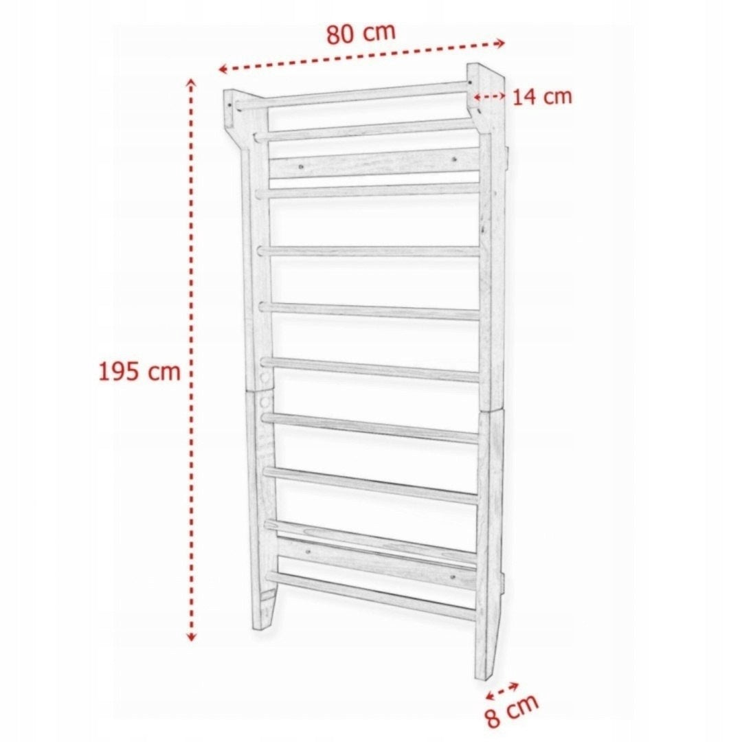 Wooden Gymnastic Ladder For Exercise BLACK 195cm Rehabilitation Model HD20117