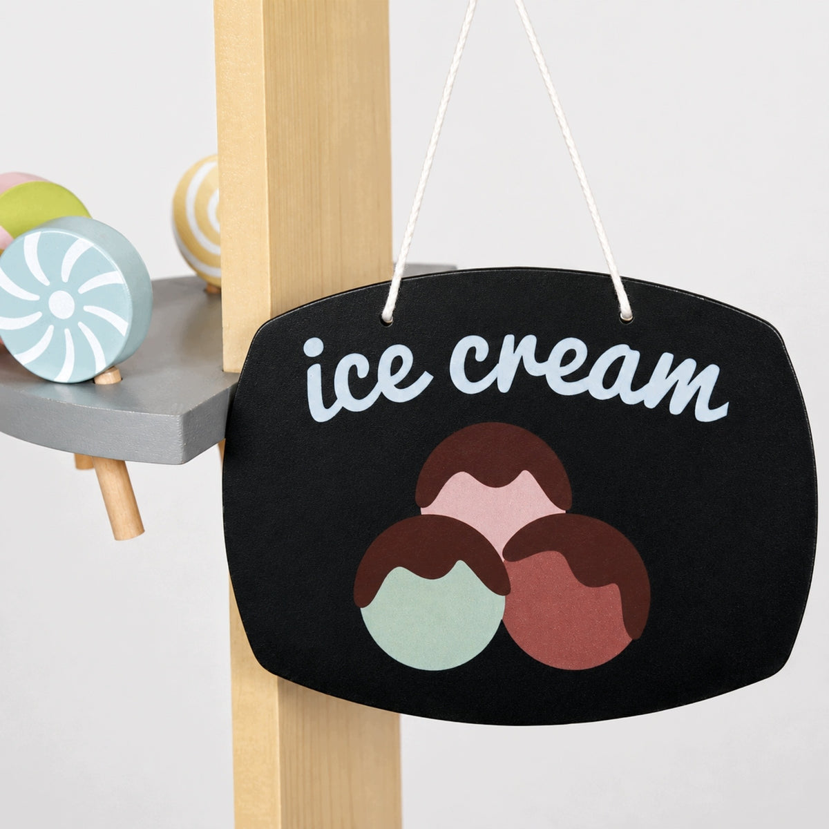 Wooden Ice Cream Shop on Wheels for Children Shop Trolley with Ice Cream Sweets Brand Active Hobby