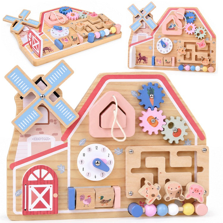 Wooden Manipulation Board Farm Sensory House 5905258558257
