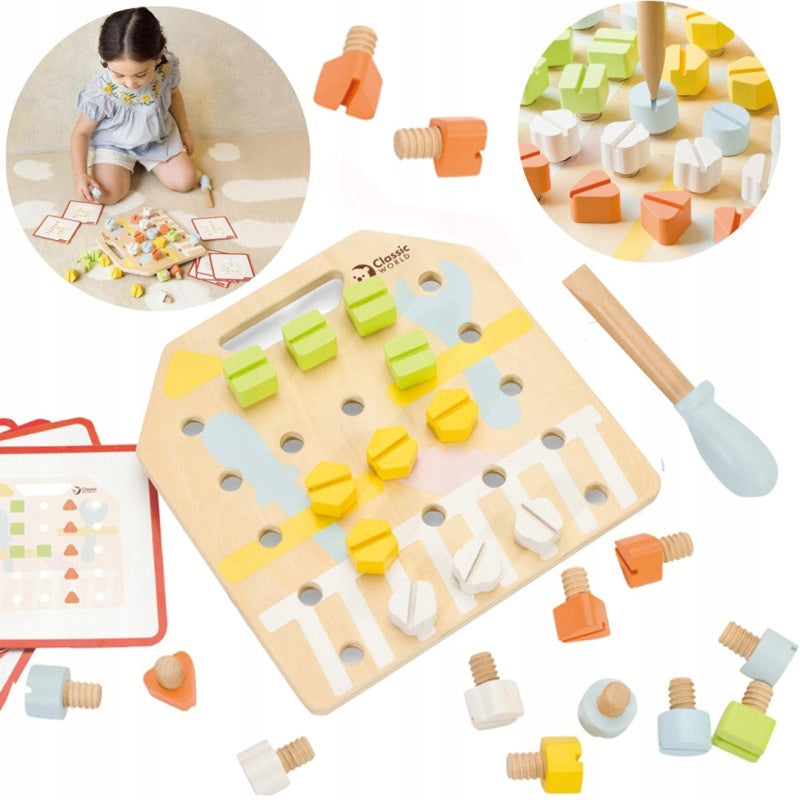 Wooden Manipulation Board Puzzle Classic World